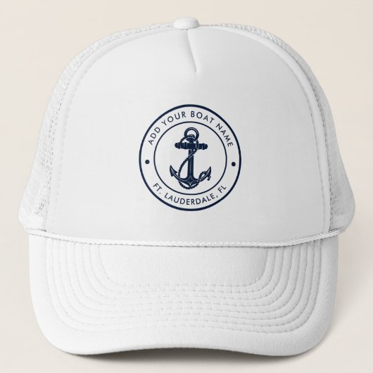Schetteranker Aangepaste Bootnaam Trucker Pet (Voorkant)