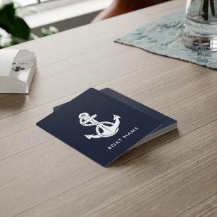 Schetteranker Marineblauw Bootsnaam Op Maat Pokerkaarten