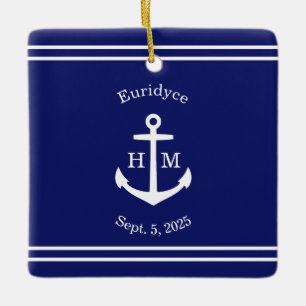 Schetteranker op maat (blauw) keramisch ornament