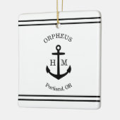 Schetteranker op maat (wit & zwart) keramisch ornament (Links)