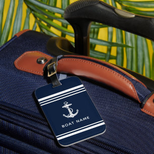 Schetteranker voor boot Navyblauw op maat Bagagelabel