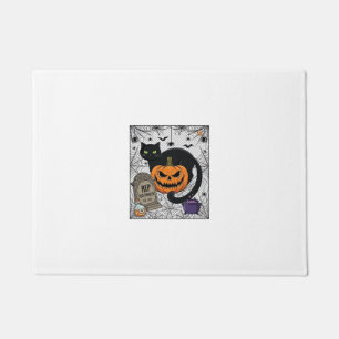Scheur Halloween Zwarte Kat Pompoen Grafsteen Kete Deurmat