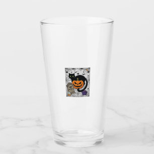 Scheur Halloween Zwarte Kat Pompoen Grafsteen Kete Glas