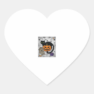 Scheur Halloween Zwarte Kat Pompoen Grafsteen Kete Hart Sticker