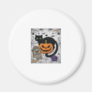 Scheur Halloween Zwarte Kat Pompoen Grafsteen Kete Magneet