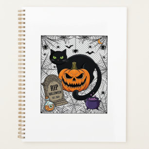 Scheur Halloween Zwarte Kat Pompoen Grafsteen Kete Planner