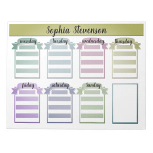 Scheur van Kalender, creëer jezelf, blauwe planner Notitieblok