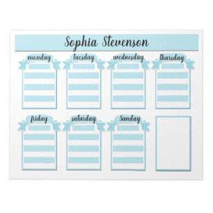 Scheur van Kalender, creëer uzelf, blauwe planner Notitieblok