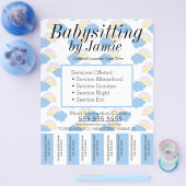 Scheuren voor Babyzittende-dag-zorg Flyer (Enkel)