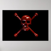 Scheuw- en beenderen- Rode dood Poster (Voorkant)