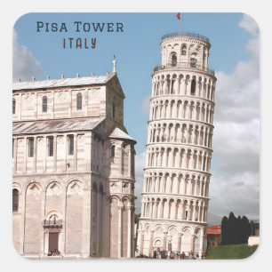 Scheve Toren van Pisa Italië Europa Reizen Vierkante Sticker