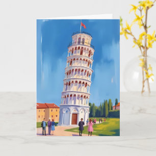 Scheve Toren van Pisa Italië Schilderij Kaart
