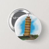 Scheve Toren van Pisa Ronde Button 5,7 Cm (Voorkant /achterkant)