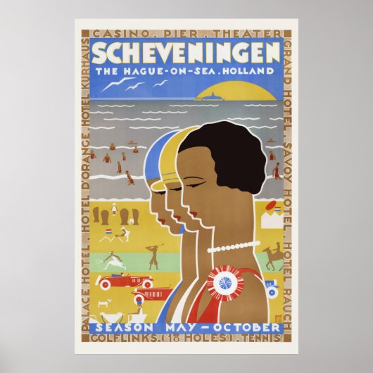 Scheveningen Den Haag over Zee. Holland  Poster (Voorkant)