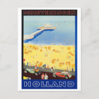Scheveningen Holland voyage vintage Carte postale