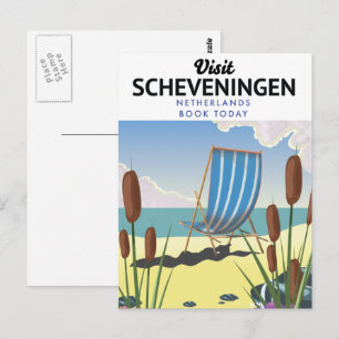 Scheveningen Nederland strandposter Briefkaart
