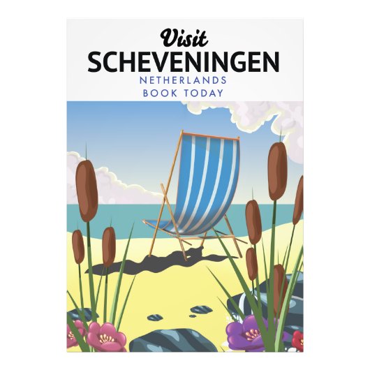 Scheveningen Nederlands strand poster (Voorkant)