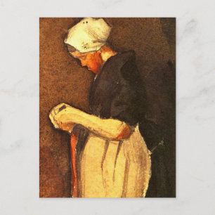 Scheveningen Vrouw Portret door Vincent van Gogh Briefkaart