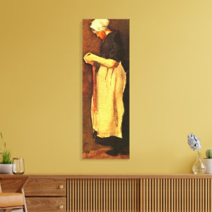 Scheveningen Vrouw Portret door Vincent van Gogh Canvas Afdruk
