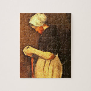 Scheveningen Vrouw Portret door Vincent van Gogh Legpuzzel