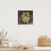 Schiele - Crouching Couple (Het gezin) Poster (Keuken)
