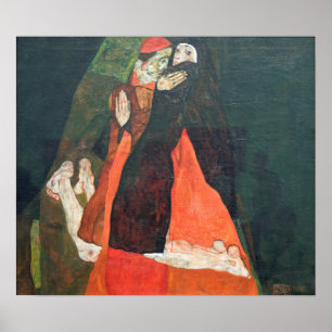 Schiele - de kardinaal en de nun poster