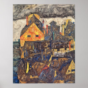 Schiele - De Oude Stad (Dode Stad) 1912 Poster
