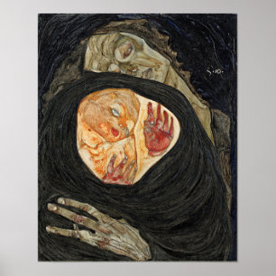 Schiele - Dode moeder Poster