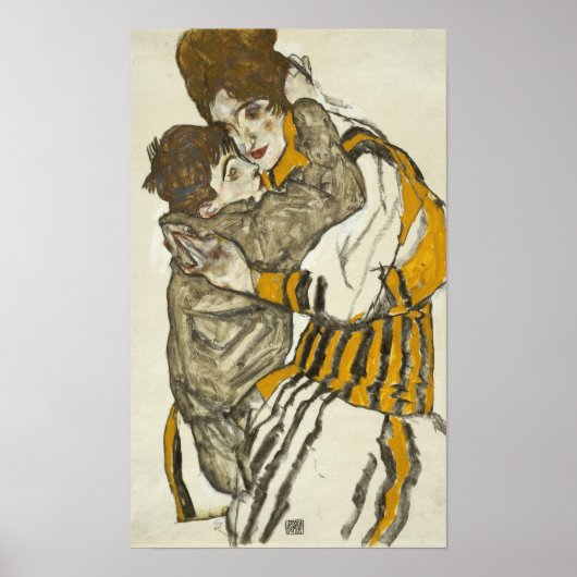 Schiele - Echtgenote met haar kleine neefje Poster (Voorkant)