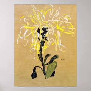 Schiele - Gele Chrysanthemum 1910 Poster
