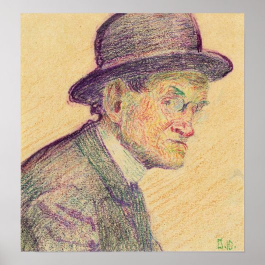 Schiele - Man Met Hoed 1910 Poster (Voorkant)