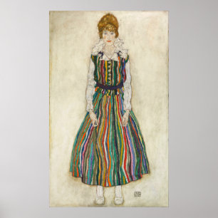 Schiele - Portret van Edith (de vrouw van de kunst Poster
