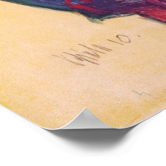 Schiele - zelf-portret met verlaagd ooglid poster (Hoek)