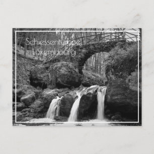 Schiessentumpel waterval Luxemburg monochroom Briefkaart