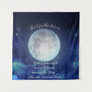 "Schiet op de Maan" citaat met Volle Maan Wandkleed