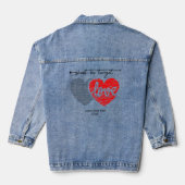 Schiet op doel, hoop op liefde denim jacket (Achterkant)