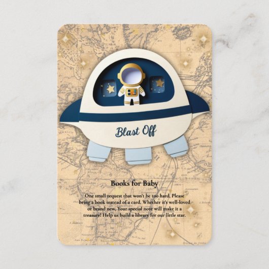 Schiet op! Het Astronaut Baby shower Informatiekaartje (Voorkant)