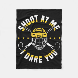 Schiet Op Mij Ik Daag Je Uit Veldhockeyspeler Fleece Deken