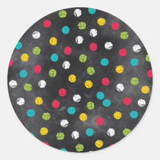 Schiet op! Rainbow Polka Dots - Krijtbord Print Ronde Sticker