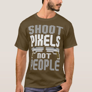 Schiet pixels niet mensen wit t-shirt