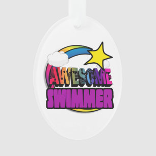 Schietende ster Regenboog Geweldige Zwemmer Ornament