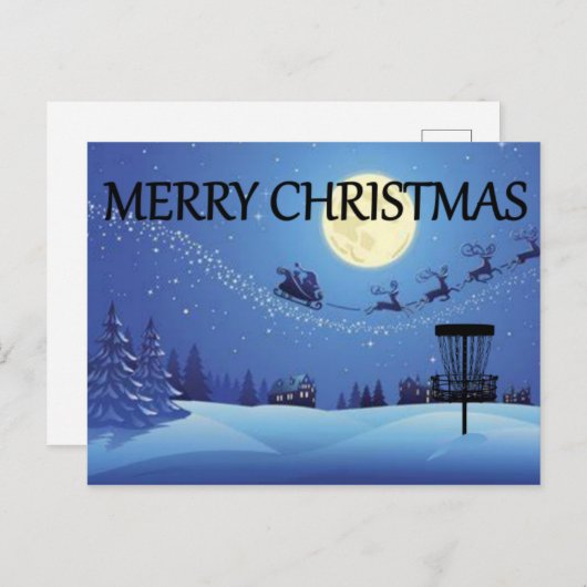 Schijf Golf Basket-kerstkaart Uitnodiging Briefkaart (Voorkant / Achterkant)