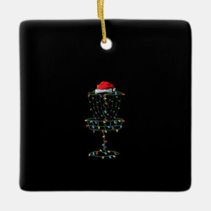 Schijf Golf Basket Santa Disk Golf Frisbee Golfer Keramisch Ornament