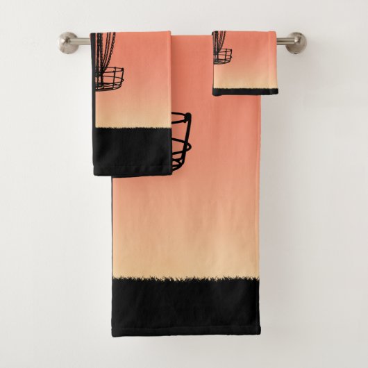 Schijf Golf Basket Silhouette Bad Handdoek (Insitu)