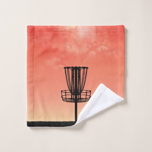 Schijf Golf Basket Silhouette Bad Handdoek (Wasdoekje)