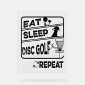Schijf Golf Eat Sleep Herhalen Acryl Bord (Voorkant)