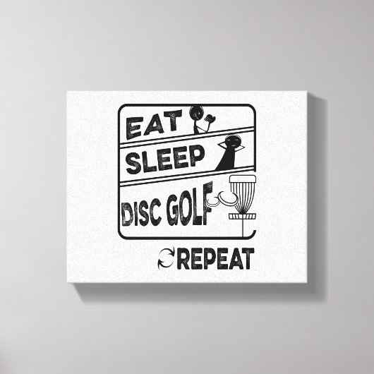 Schijf Golf Eat Sleep Herhalen Canvas Afdruk (Voorkant)