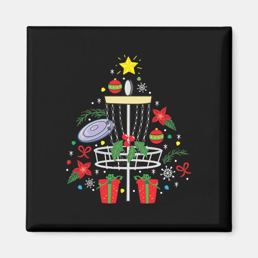 Schijf Golf Frisbee-kerstsierboom Funny Gi Magneet (Voorkant)
