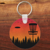  schijf Golf Frisbee Player Retro Sleutelhanger (Voorkant)
