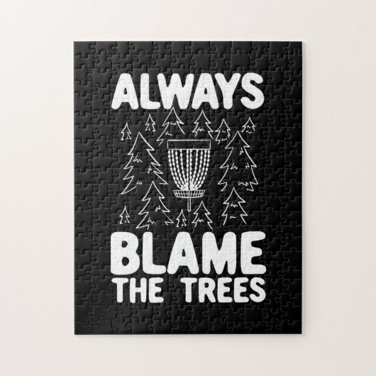 Schijf Golf geeft altijd de schuld aan de bomen Legpuzzel (Verticaal)